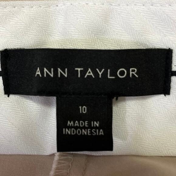 Ann Taylor White High Rise Flat Front Career Straight Leg Dress Pants Size 10 - Picture 4 of 5